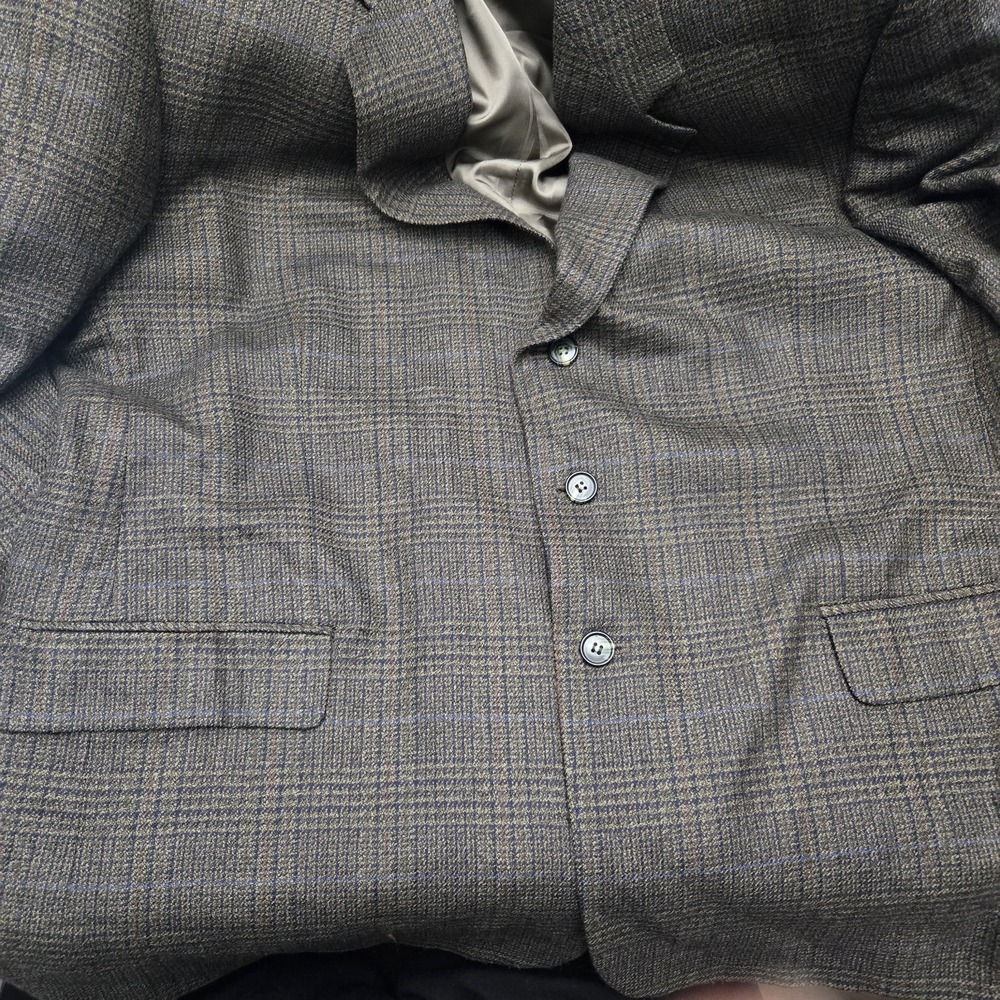 Gianfranco Ruffini Lambswool Sport Coat Blazer 48R Glen Plaid Academia Old Money - Picture 11 of 11